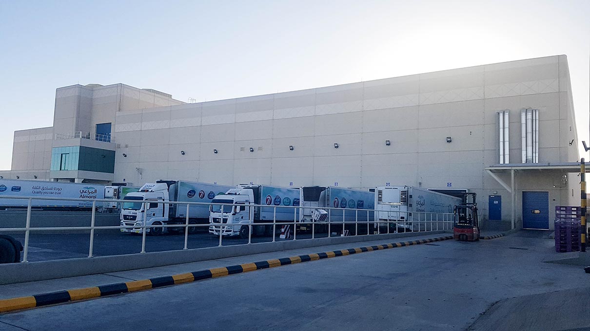 Laban factory and cold store complex — Al Marai Central Processing Plant 3, Al Kharj, Saudi Arabia. Delivered by OCC Weavers.