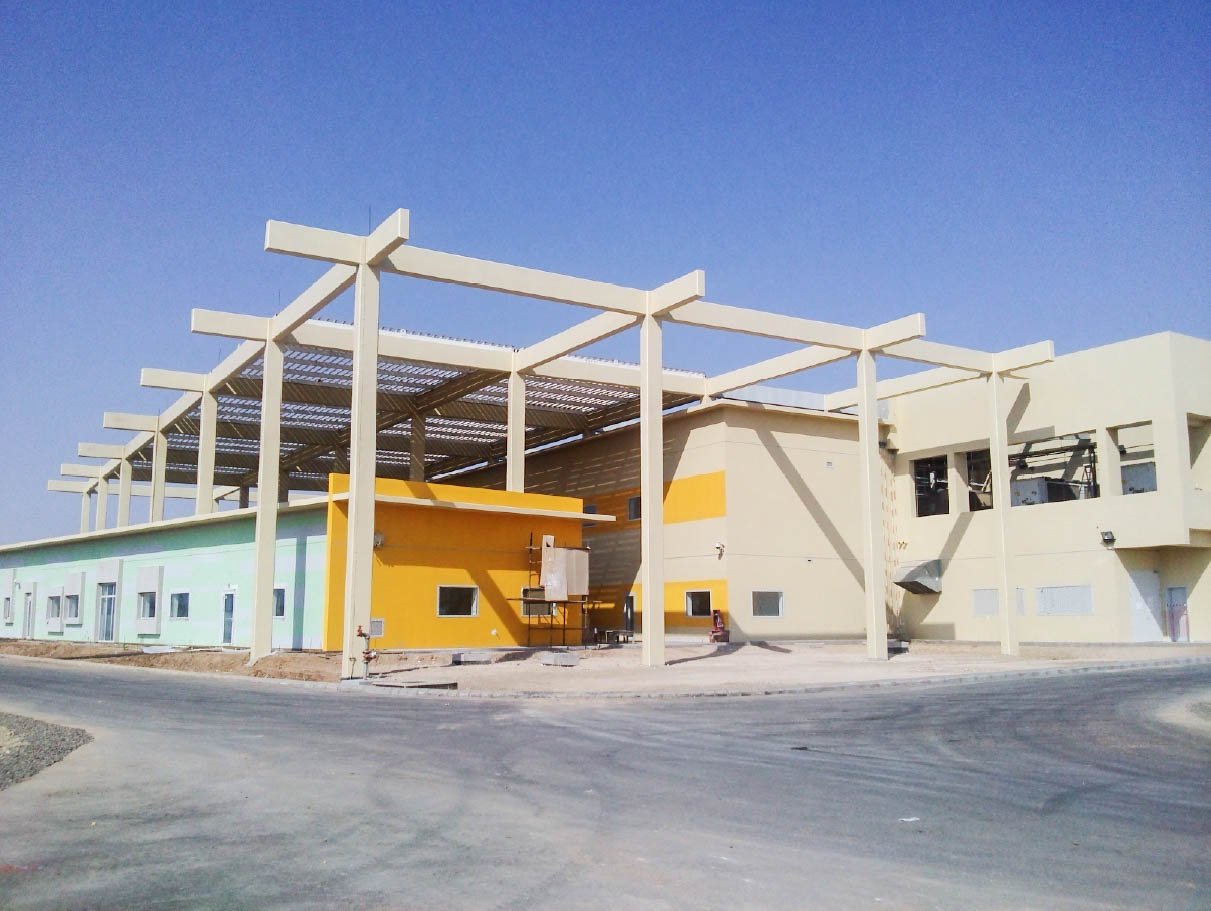 Main factory building — Sanofi Aventis Production Plant, KAEC, Saudi Arabia. Delivered by OCC Weavers.