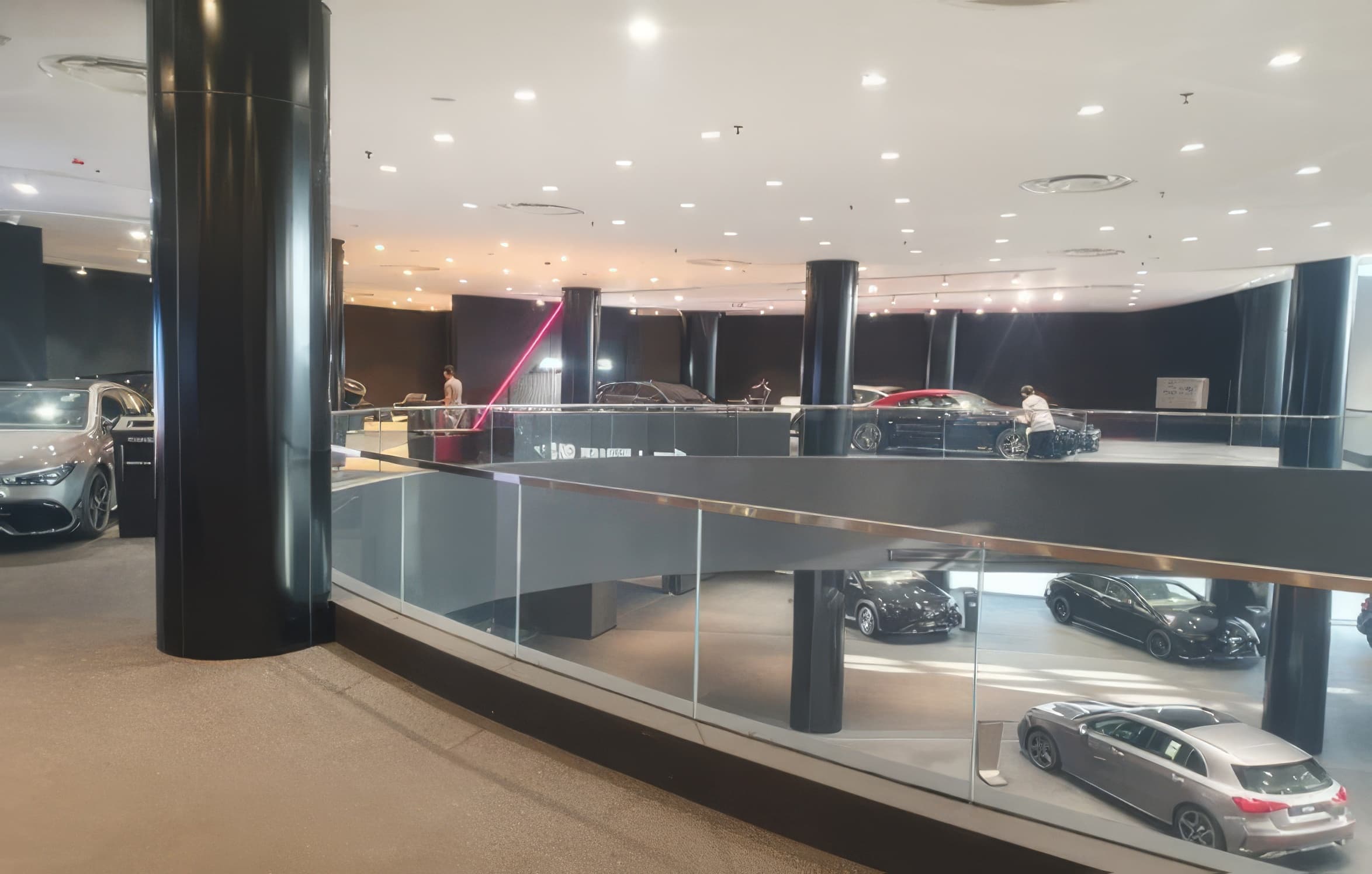 Completed Mercedes-Benz showroom and facilities — Riyadh, Saudi Arabia. Delivered by OCC Weavers.