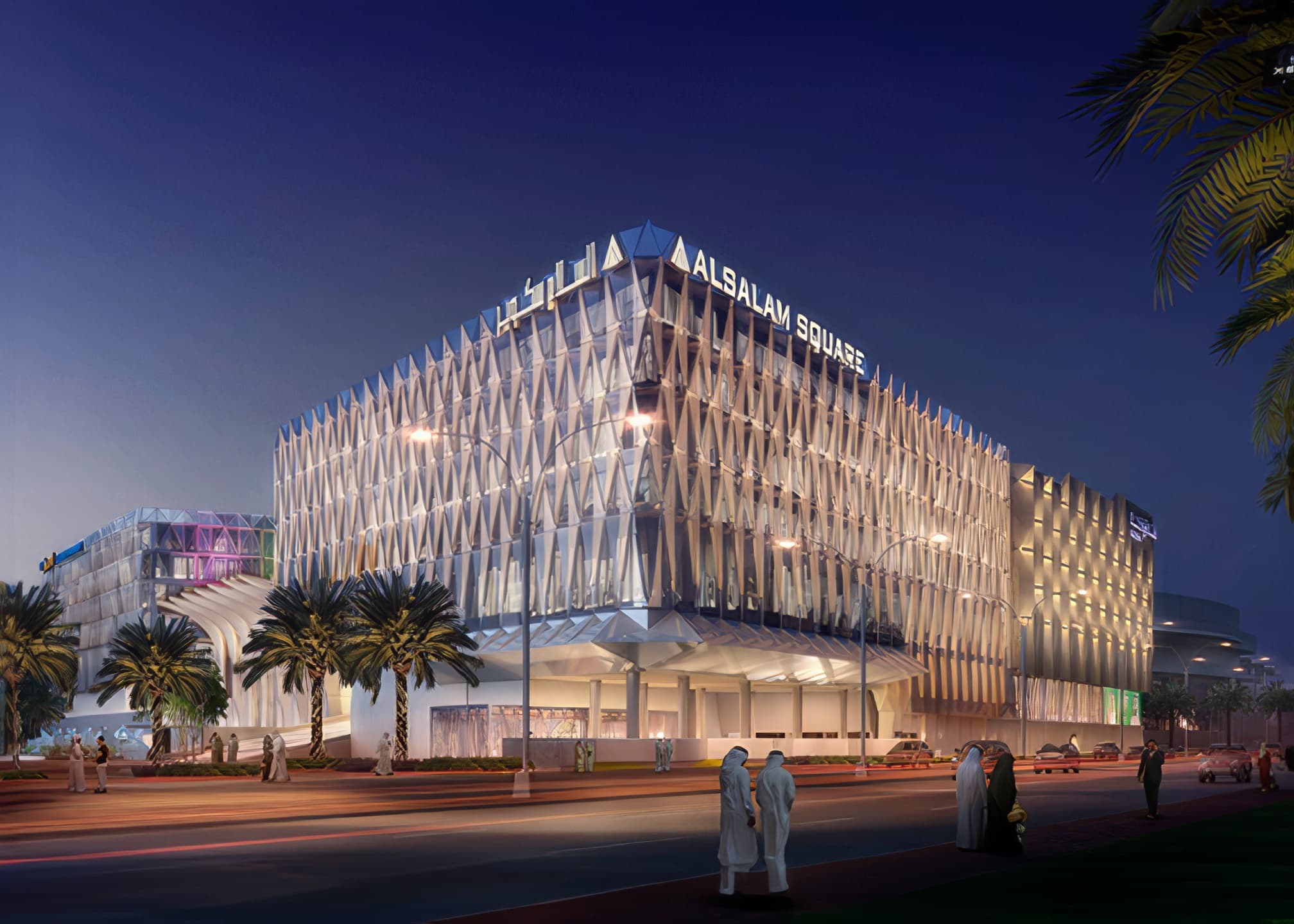 Completed 5-star hotel building — Delta Marriott Hotel, Jeddah, Saudi Arabia. Delivered by OCC Weavers.