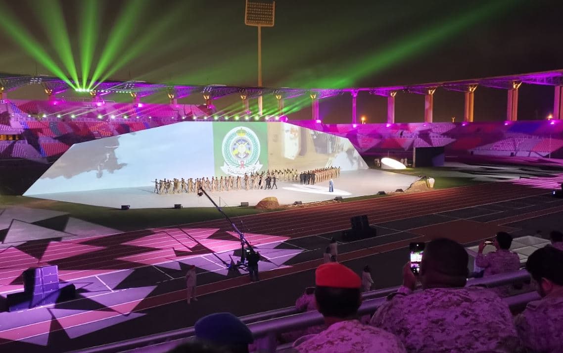 Running track and multisport courts — ADF Stadium and Sports Center, Jeddah, Saudi Arabia. Delivered by OCC Weavers.