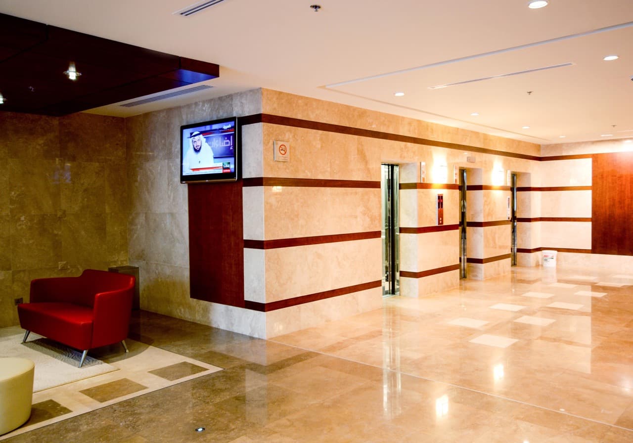 Architectural detailing and cladding works — Mukhmal II Tower, Jeddah, Saudi Arabia. Delivered by OCC Weavers.