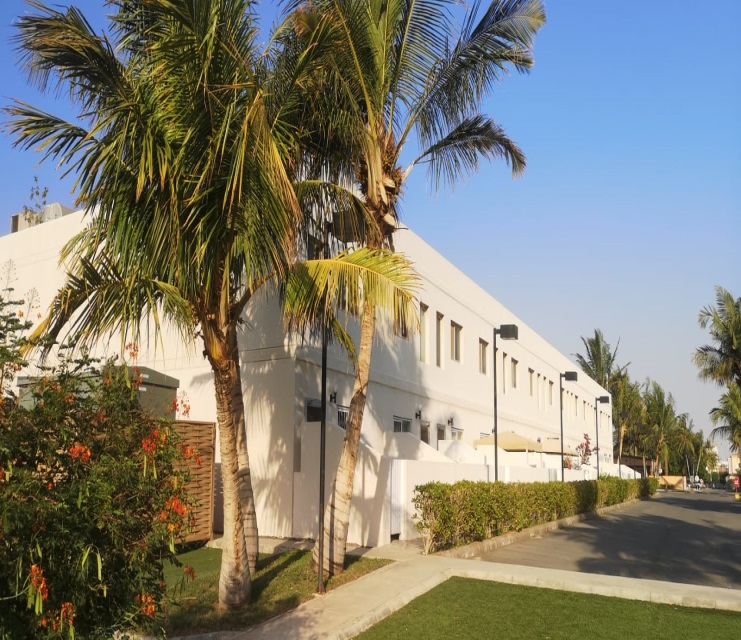 Exterior of Raytheon residential compound — luxury villas and facilities, Jeddah, Saudi Arabia. Delivered by OCC Weavers.