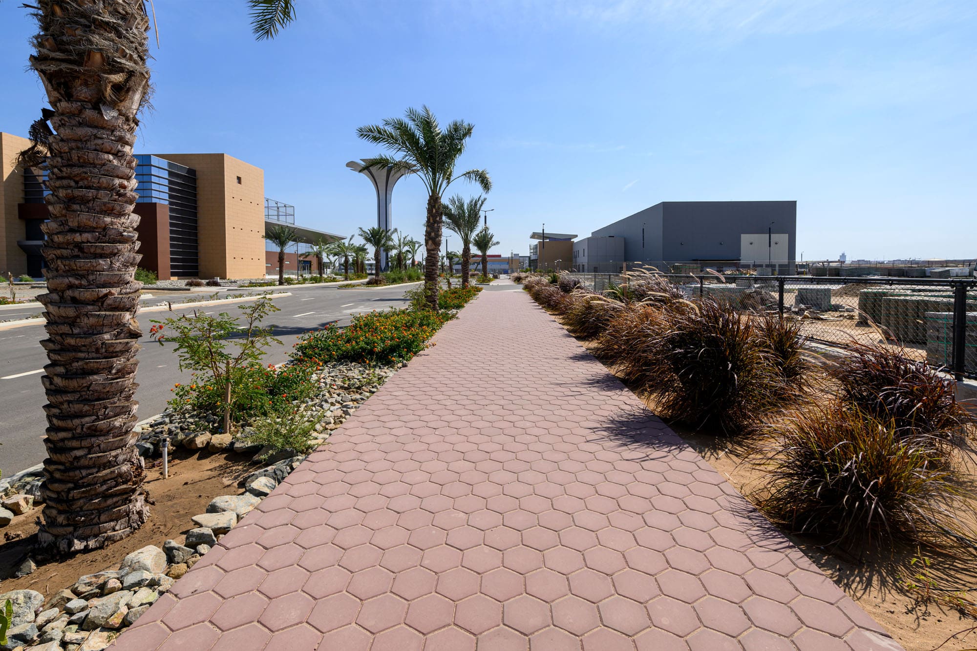 Civil works and site completion — Zahid Business Park Infrastructure, Saudi Arabia. Delivered by OCC Weavers.