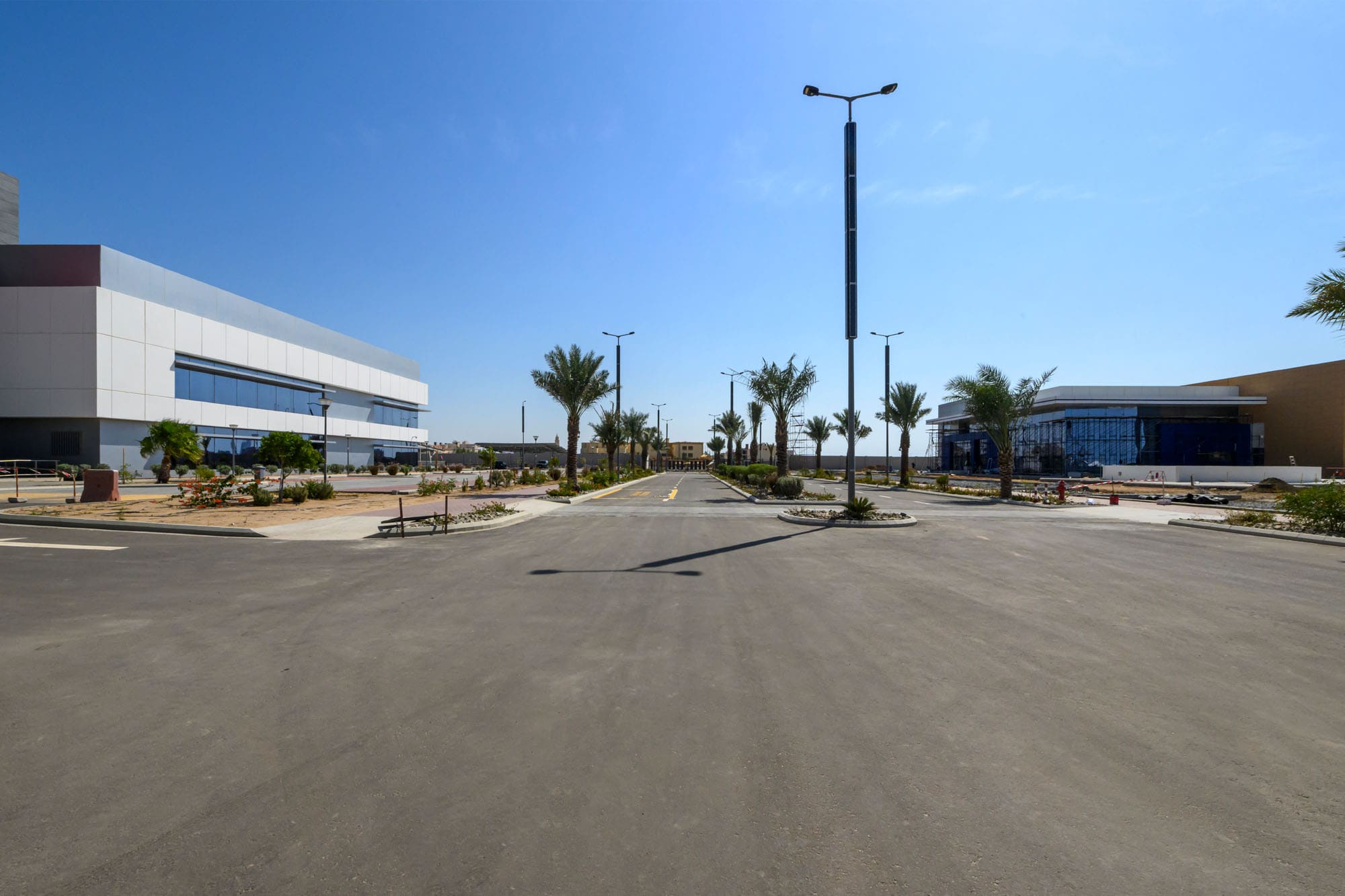 Completed business park buildings and facilities — Zahid Business Park, Saudi Arabia. Delivered by OCC Weavers.
