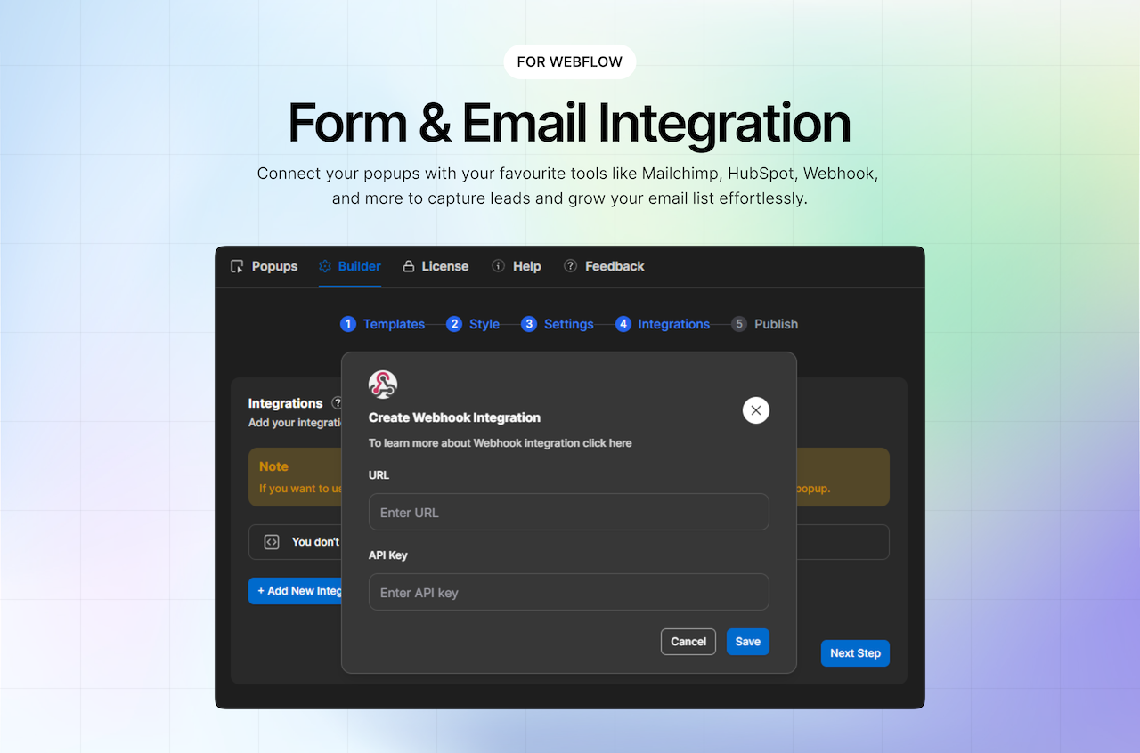 Webflow Popup Builder App Screenshot Three