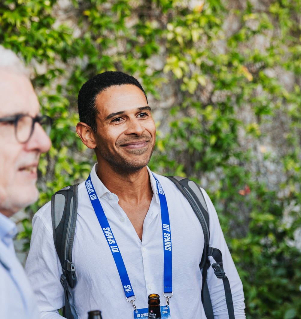 Attendees on the roof garden at IoT Sparks 2026