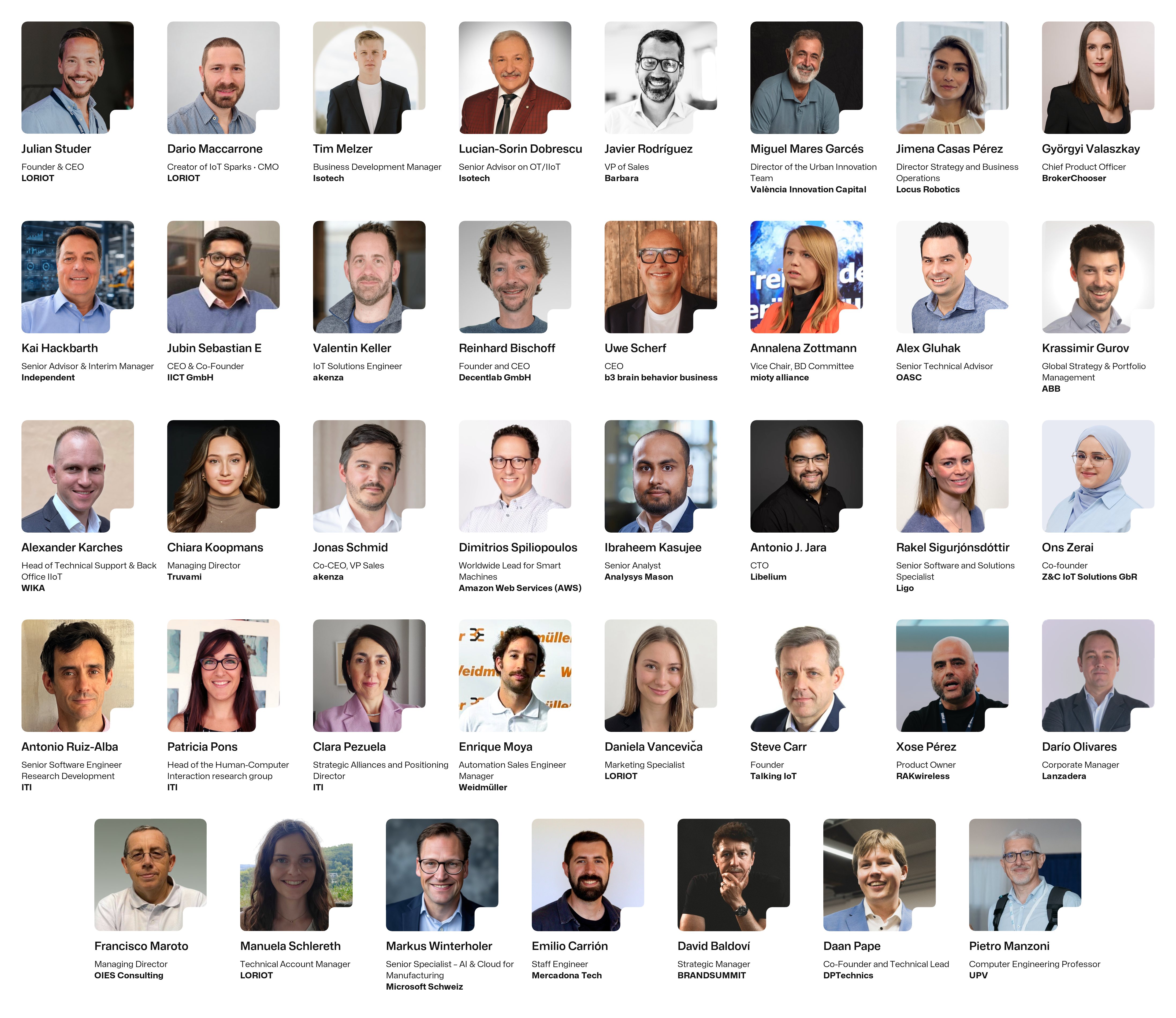 The speakers of IoT Sparks 2026