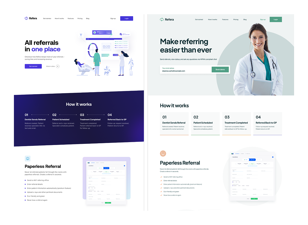 Refera's web design color palette 