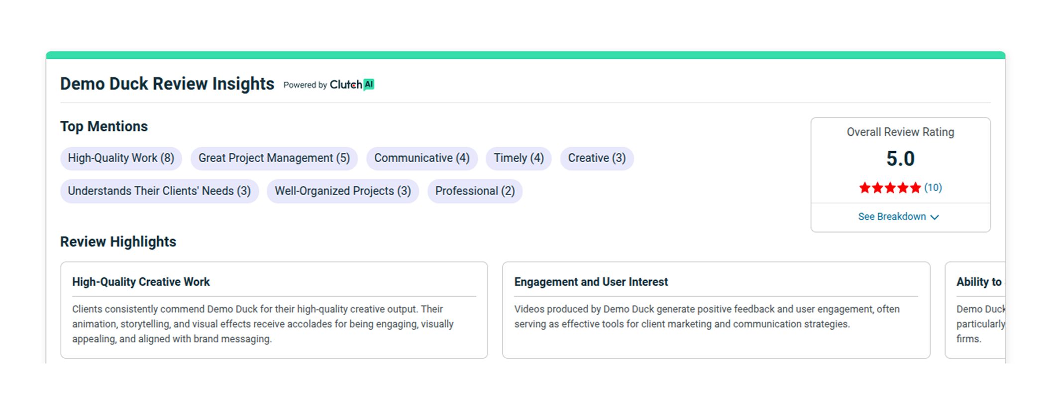 Demo Duck client review