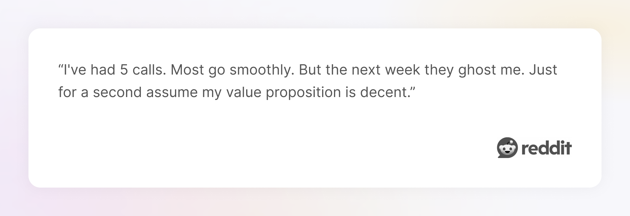 Reddit post about ghosting 