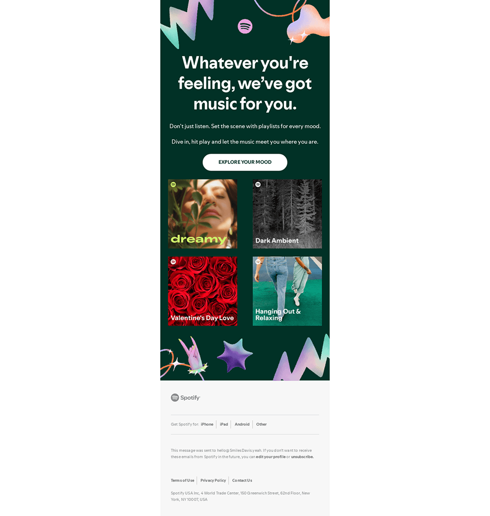 Spotify personalized email design