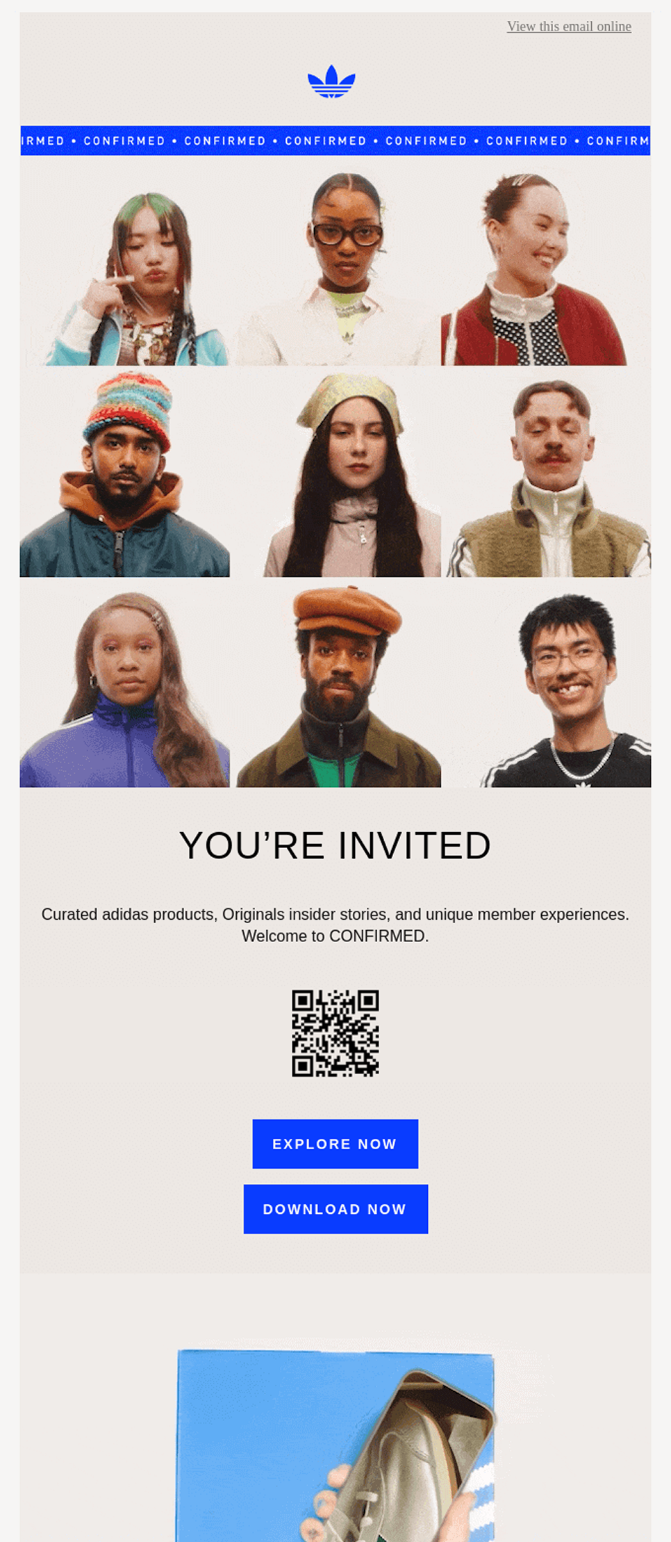 Adidas email marketing design example