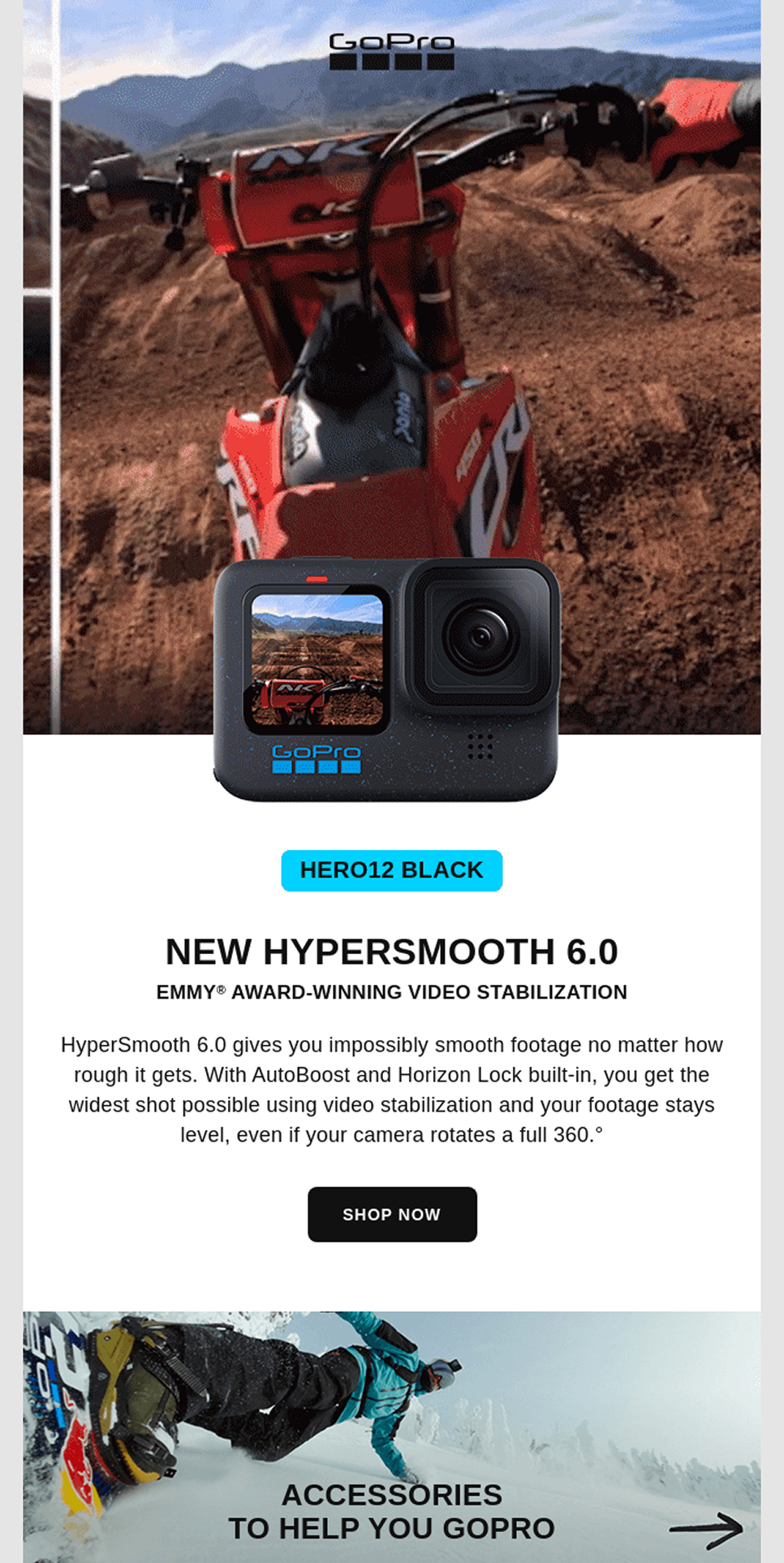 GoPro email marketing design