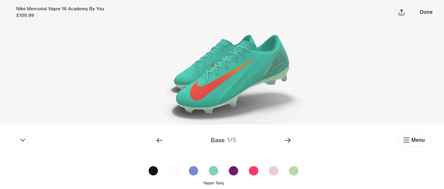 Nike's 3D interactive sneaker model
