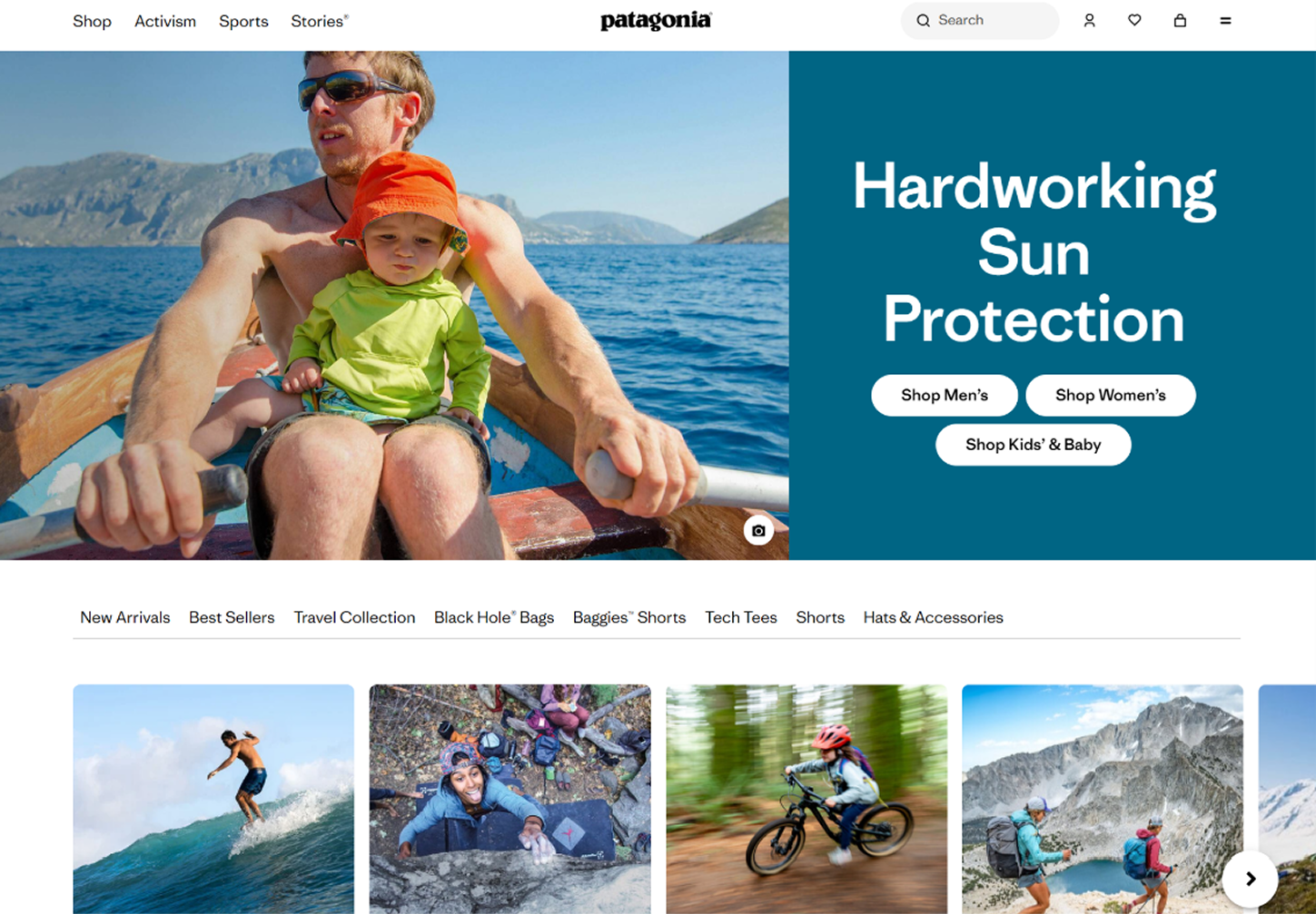 Patagonia sustainable web design