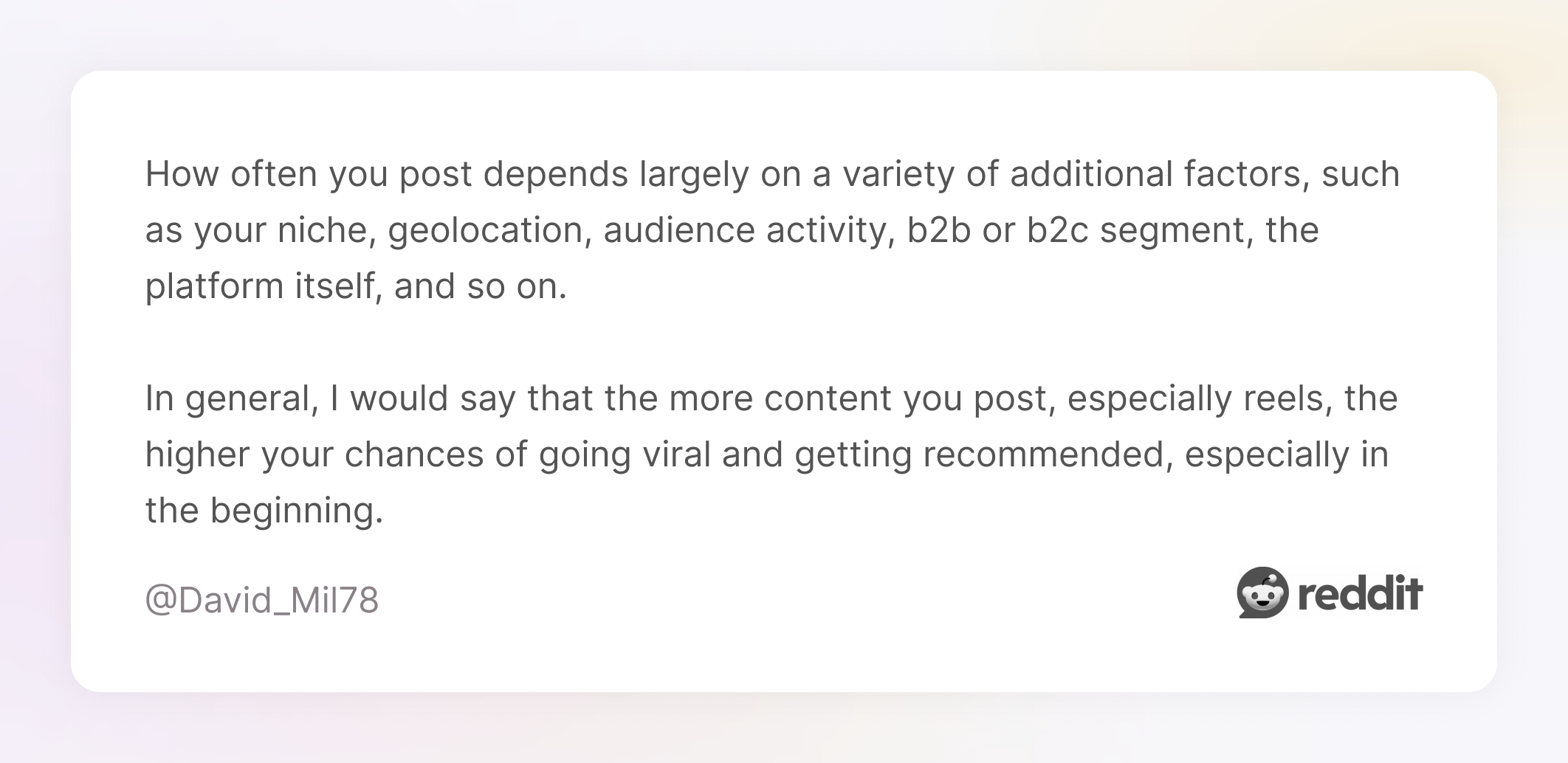 Reddit discussions