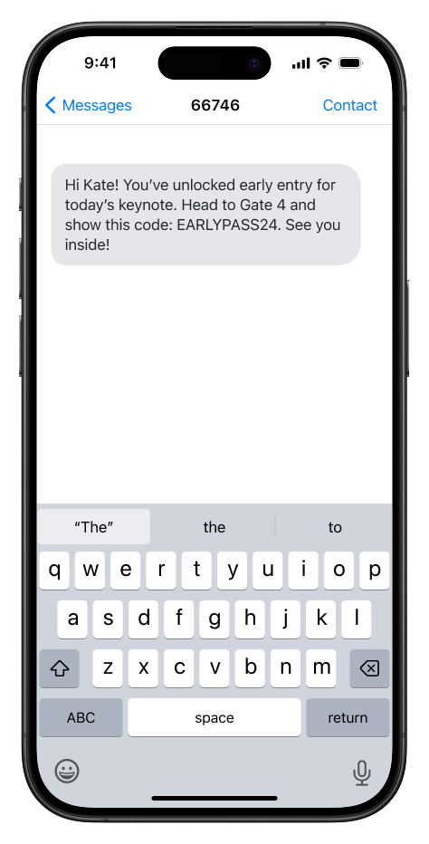 SMS and WhatsApp messages for an event marketing strategy