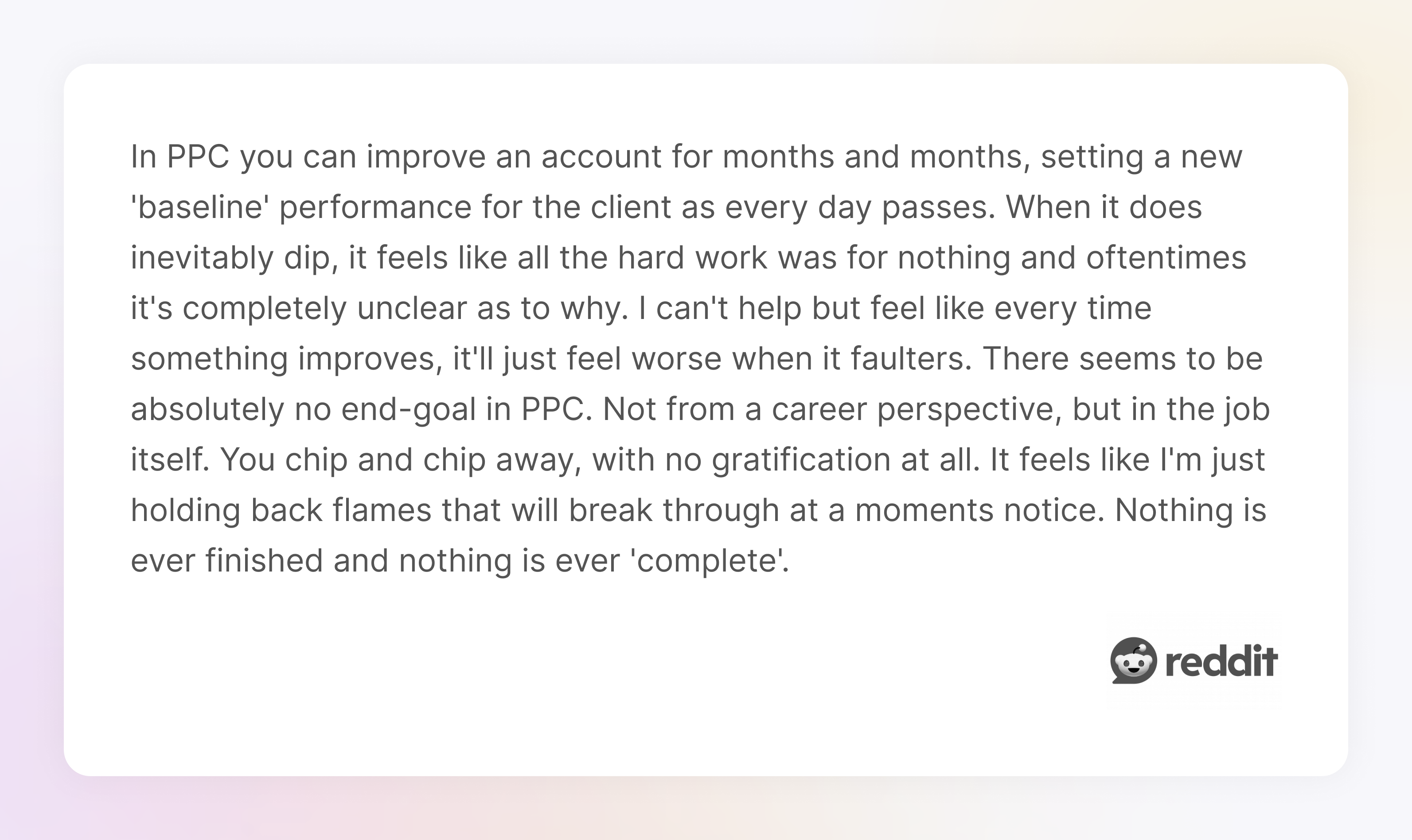 Comment from Reddit dscussions