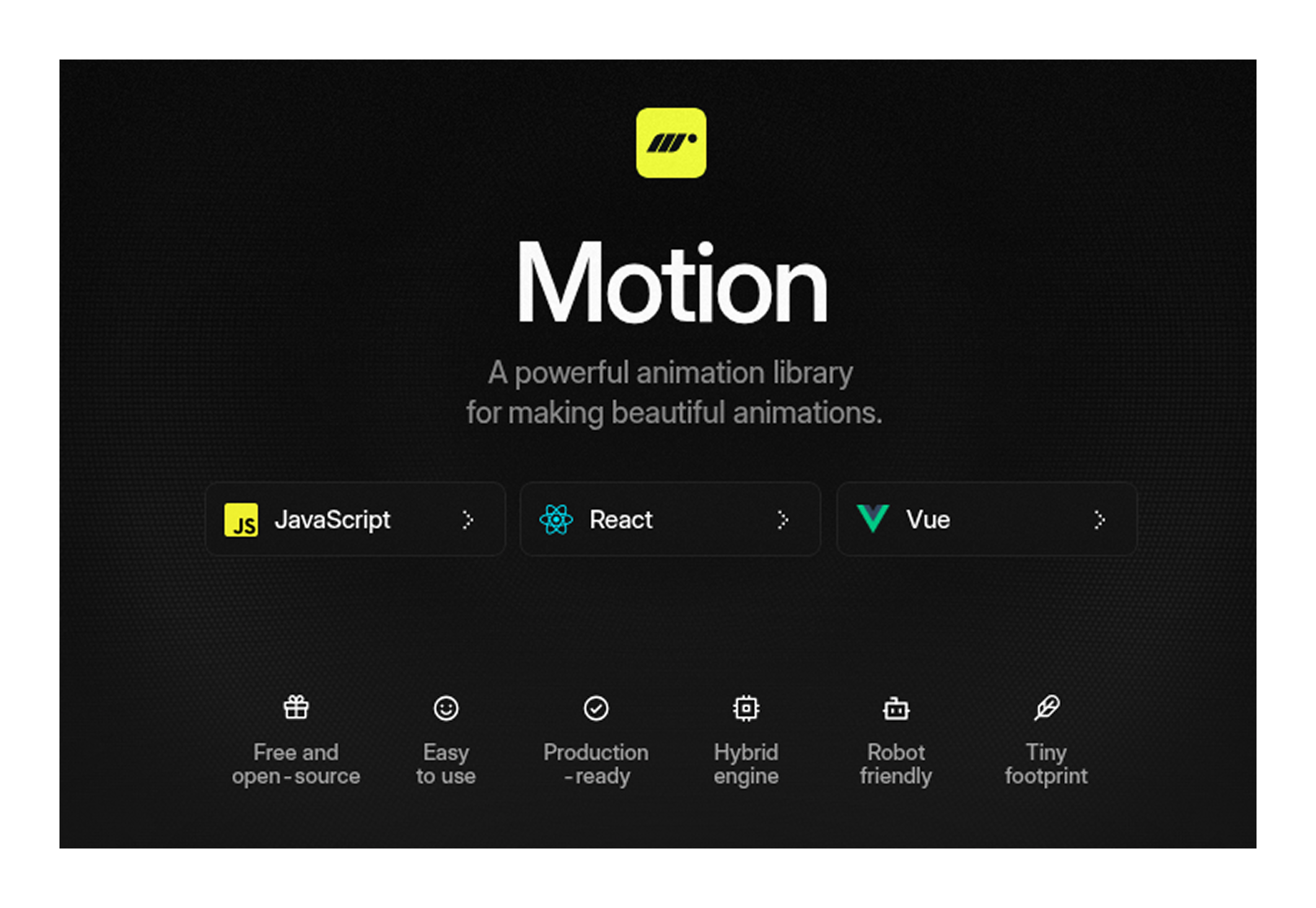 Motion animation library for motion design