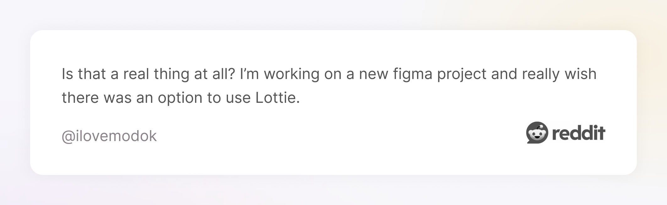 Comment on Reddit about compatibility confusion in motion design