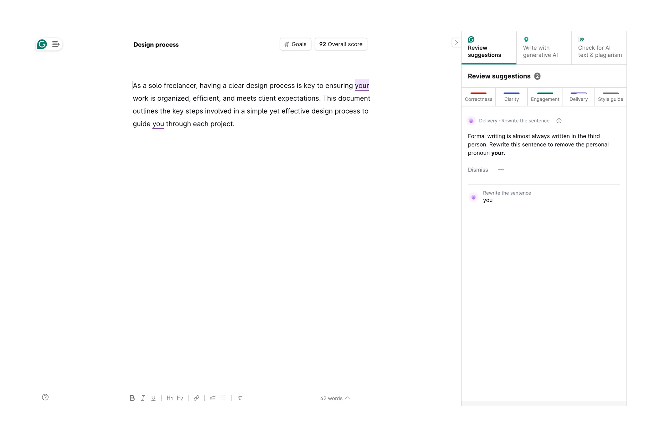 grammarly tool for writing