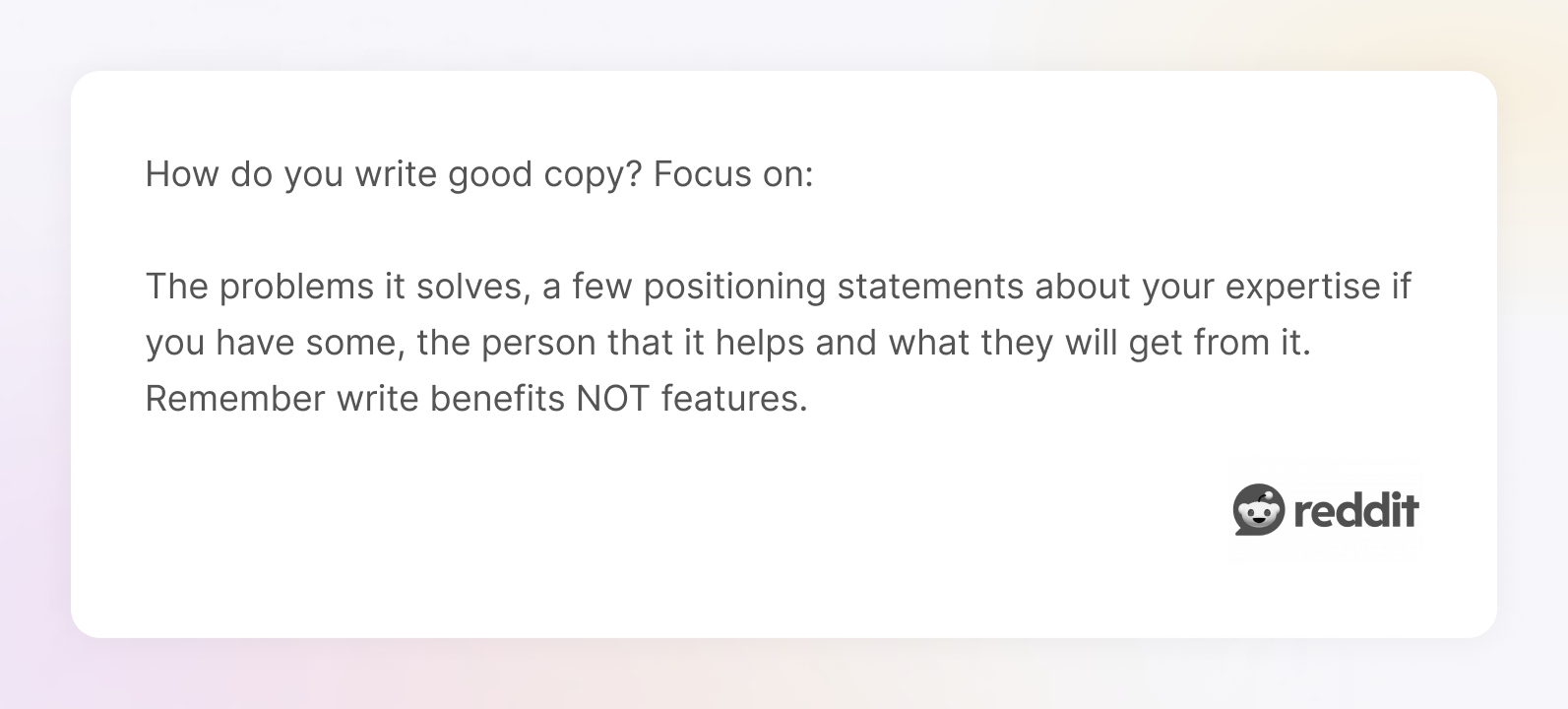 Reddit comment about design