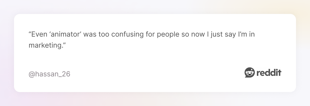 Comment on Reddit about animation