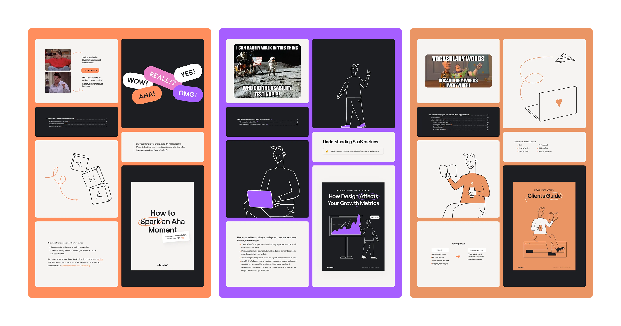 Ebooks 'How to Spark an Aha Moment' and 'How Design Affects Your Growth Metrics'