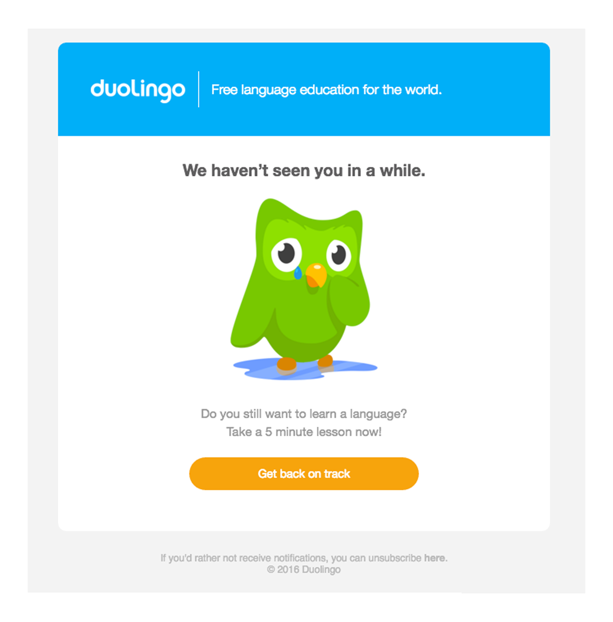 Duolingo email design