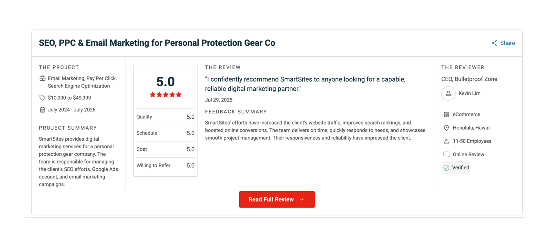 SmartSites on Clutch