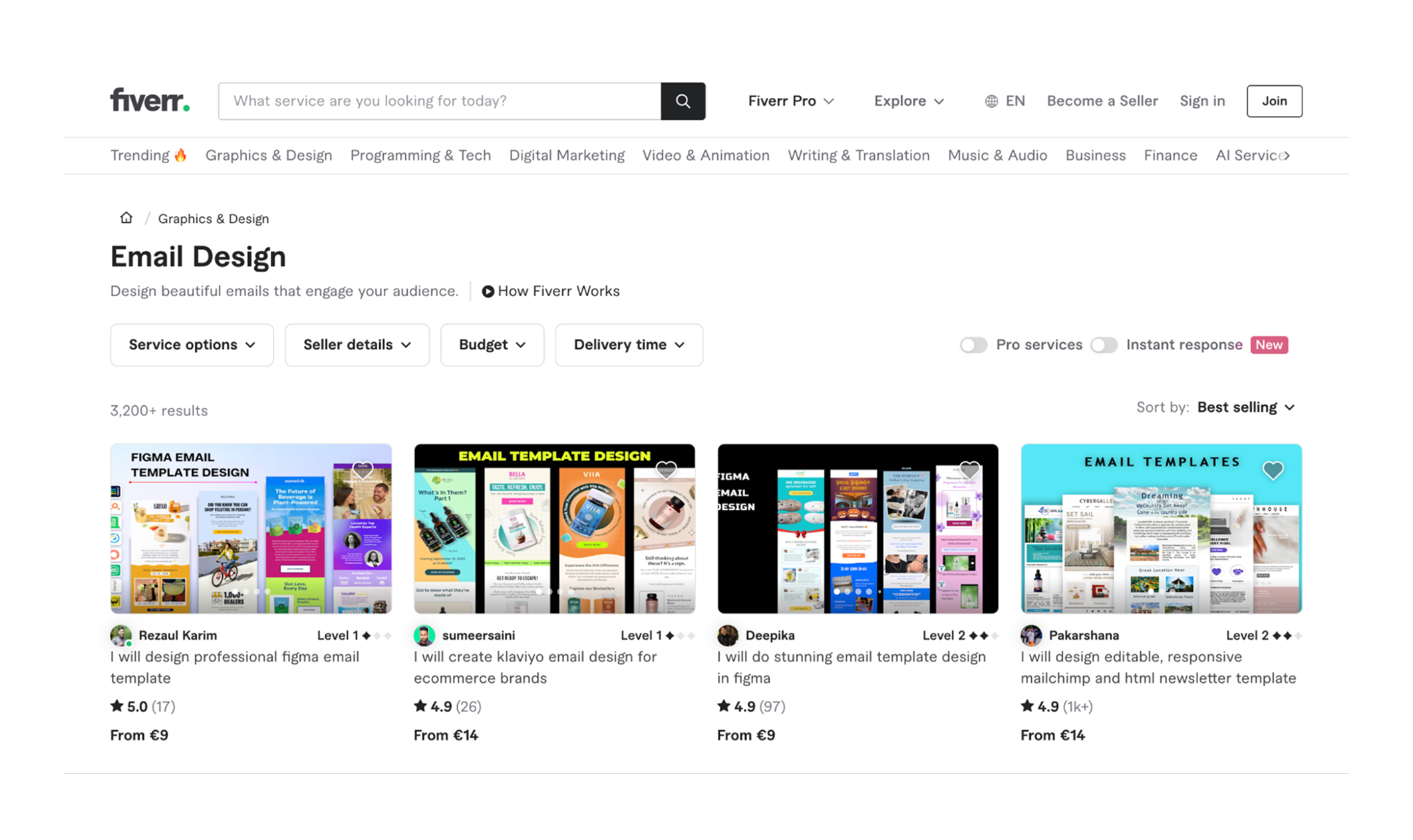 Fiverr – email design service