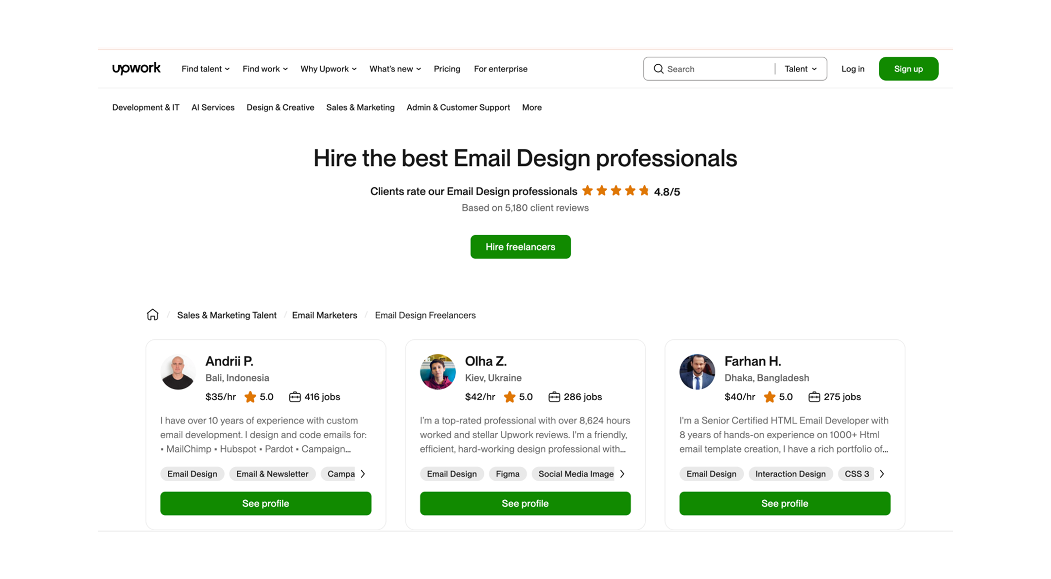 Fiverr – email design service
