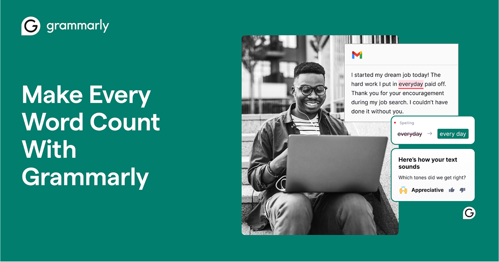 Grammarly advertising design example