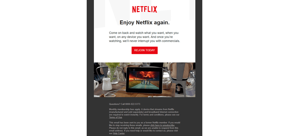 Netflix email marketibg