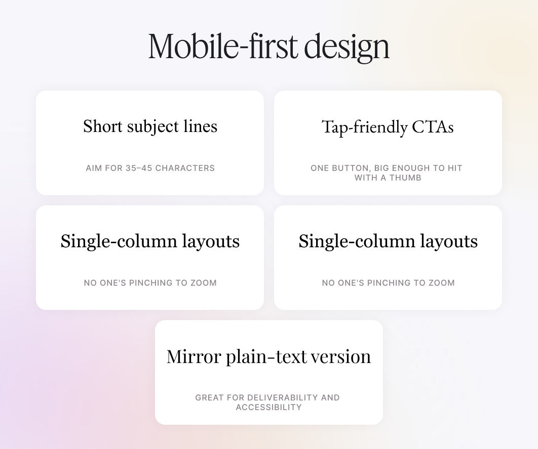 Mobile-first design for email marketing