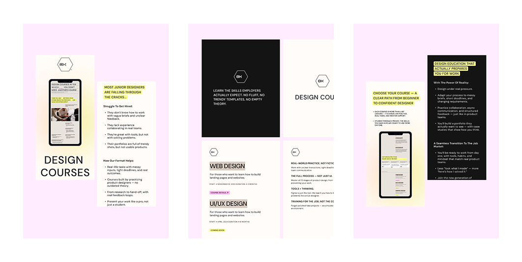 8K different designs for design course