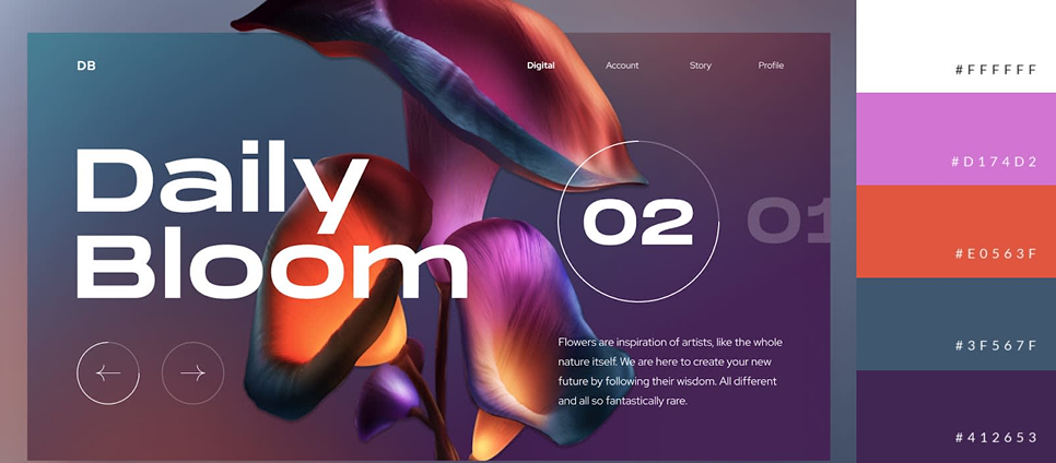 An example of the digital brutalism in colors