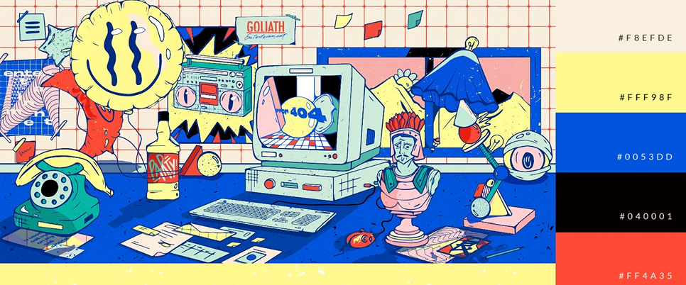 An example of the retro revival in colors