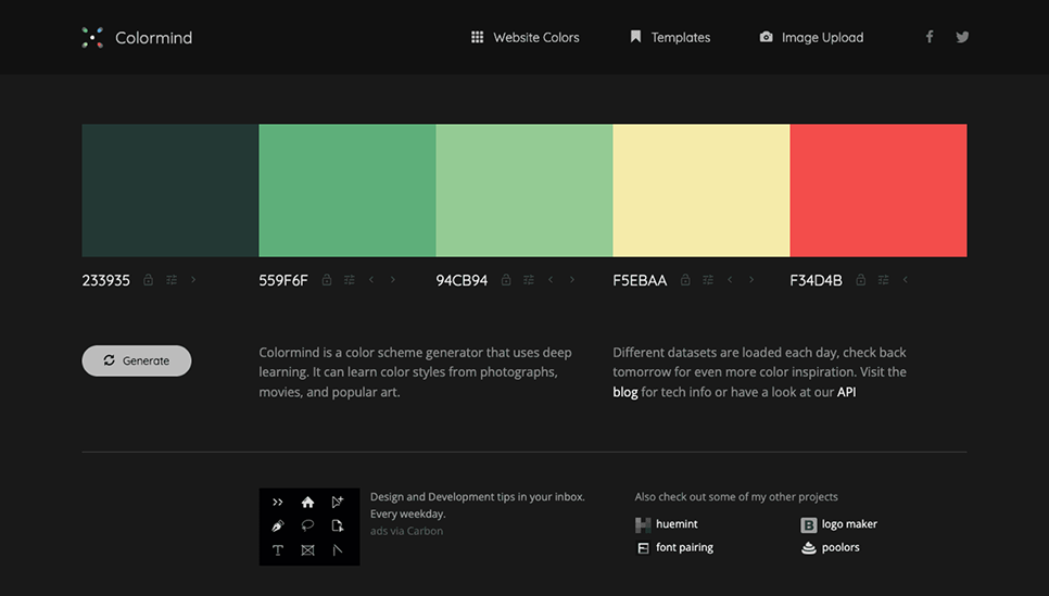Colormind – color palette tool