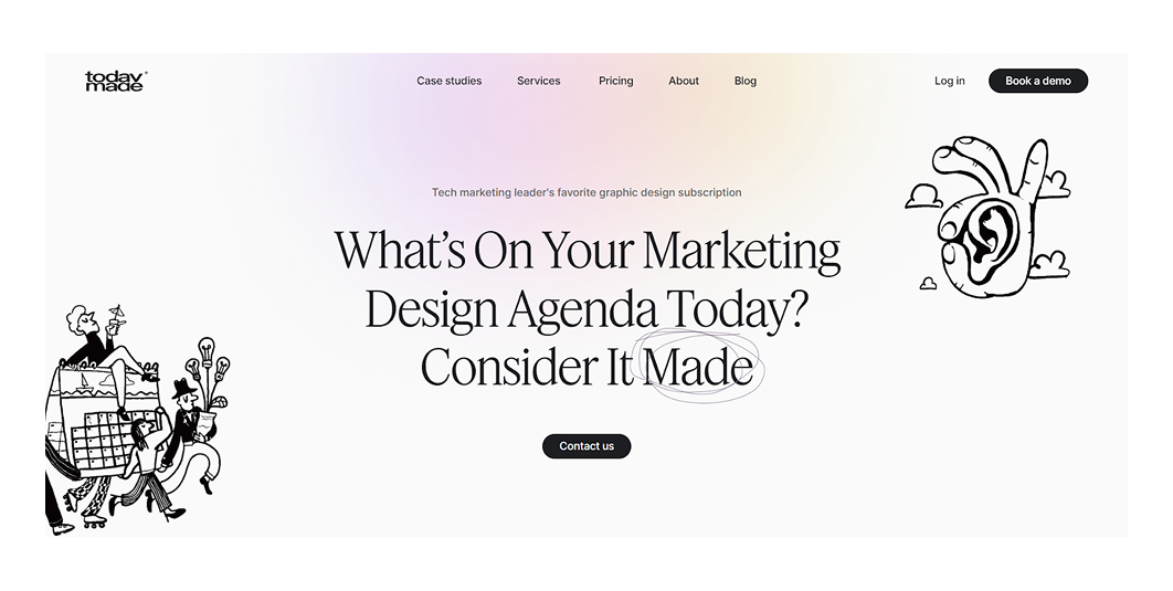 TodayMade minimalist website design
