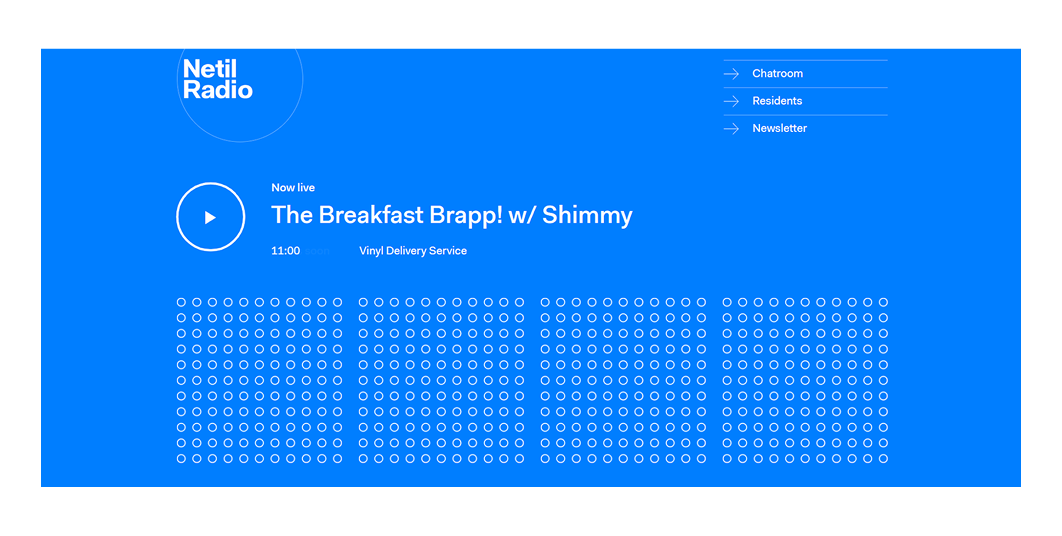 Netil Radio minimalist website design