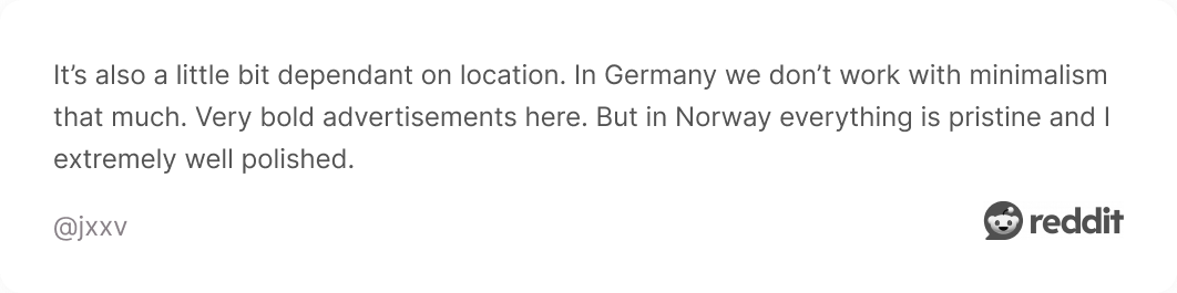 Comment on Reddit about minimalism in design