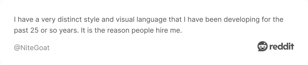 Comment on Reddit about different graphic design styles