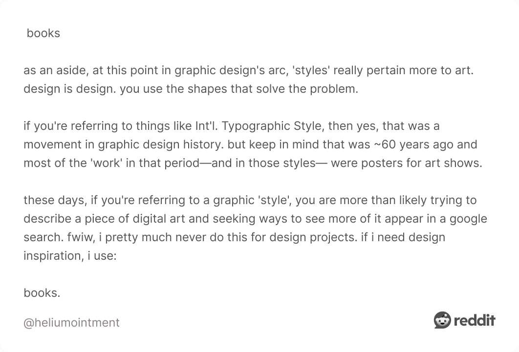 Comment on Reddit about resources for graphic design