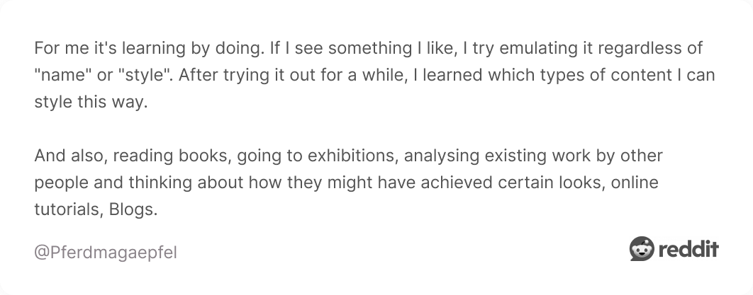 Comment on Reddit about resources for graphic design