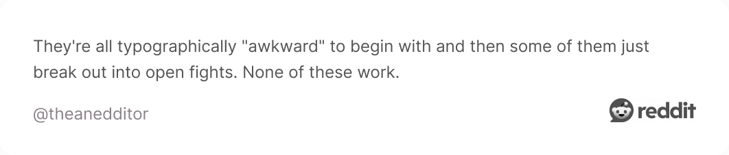 Comment on Reddit about modern fonts