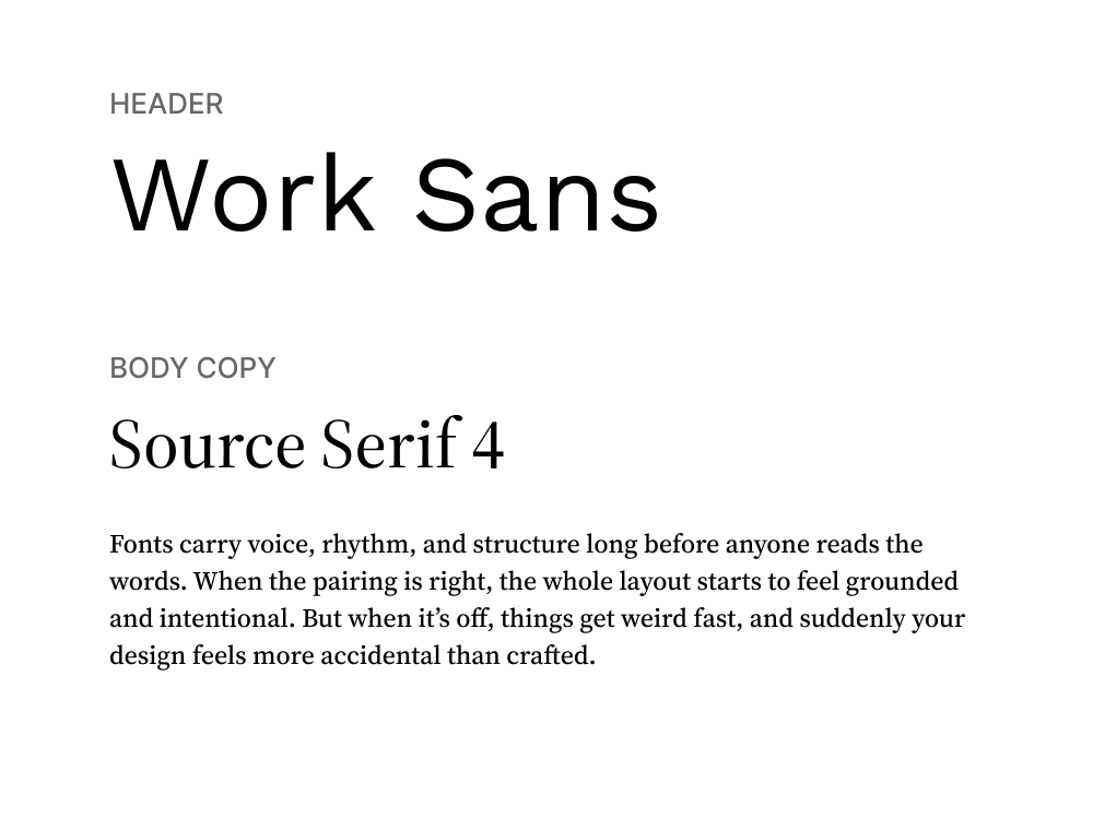 Work Sans + Source Serif 4