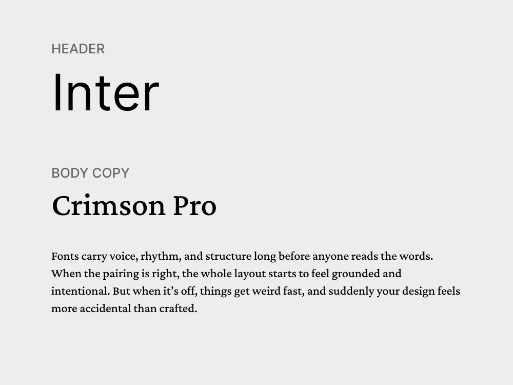 Inter + Crimson Pro