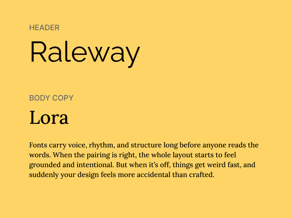 Raleway + Lora
